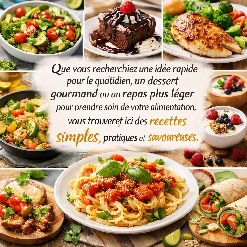 Que vous recherchiez une idée rapide pour le quotidien, un dessert gourmand ou un repas plus léger pour prendre soin de votre alimentation, vous trouverez ici des recettes simples, pratiques et savoureuses.

